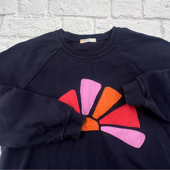 Marine Layer Archive Navy Sweatshirt Size Medium Cropped Long Sleeve Pullover - Picture 2 of 8